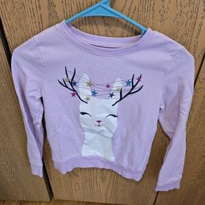 Pink Kids Shirt with Reindeer Design